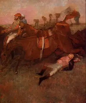 

High quality Oil painting Canvas Reproductions Scene from the Steeplechase - the Fallen Jockey (1866 By Edgar Degas hand painted