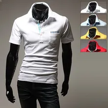 Brand New Men’s Turn Down Collar Casual Shirt Social Solid Color Polo Shirt Short Sleeve