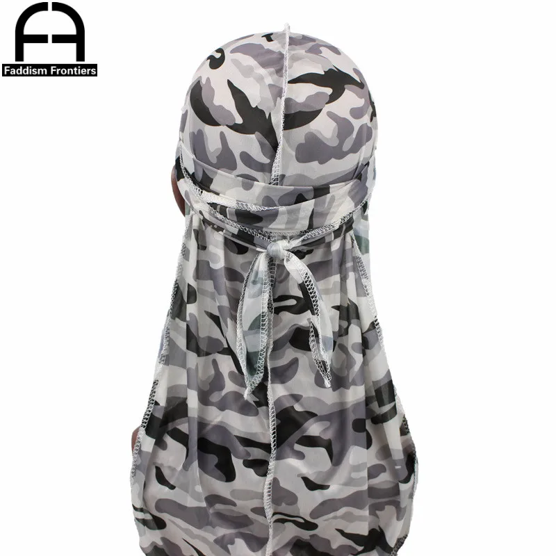 Men Silky Durags Turban Print Silk Durag Headwear Bandans Headband Hair Accessories Pirate Hat Waves Rags