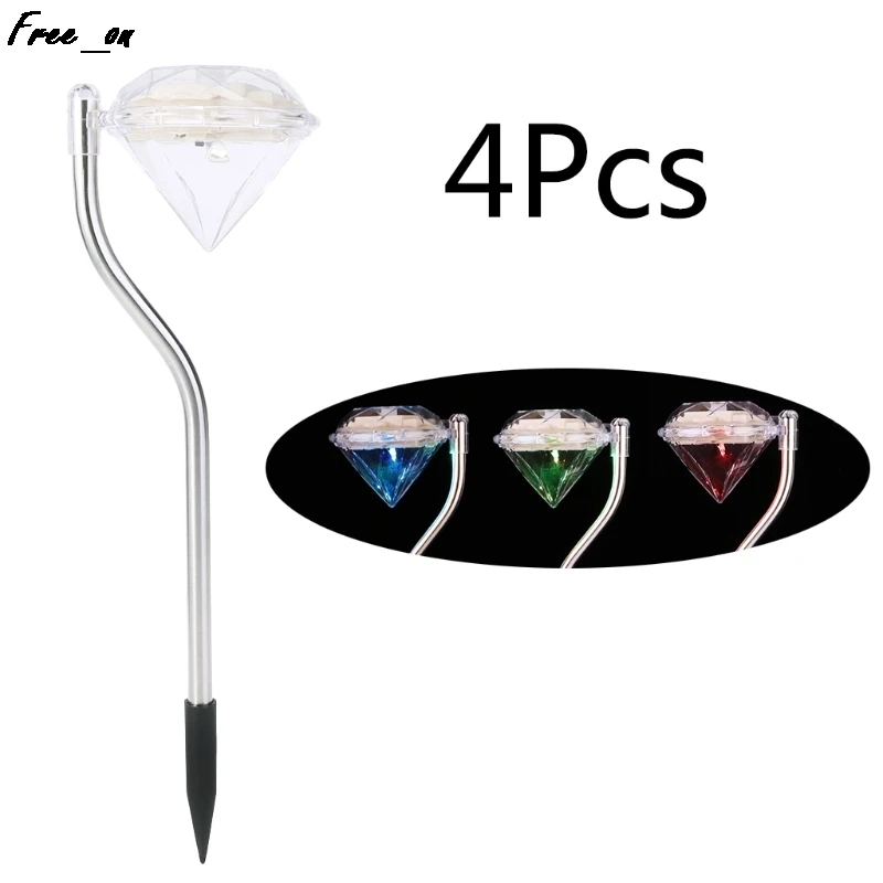 

4x Outdoor Solar Power LED Path Wall Landscape Mount HU Garden Fence Lamp Light