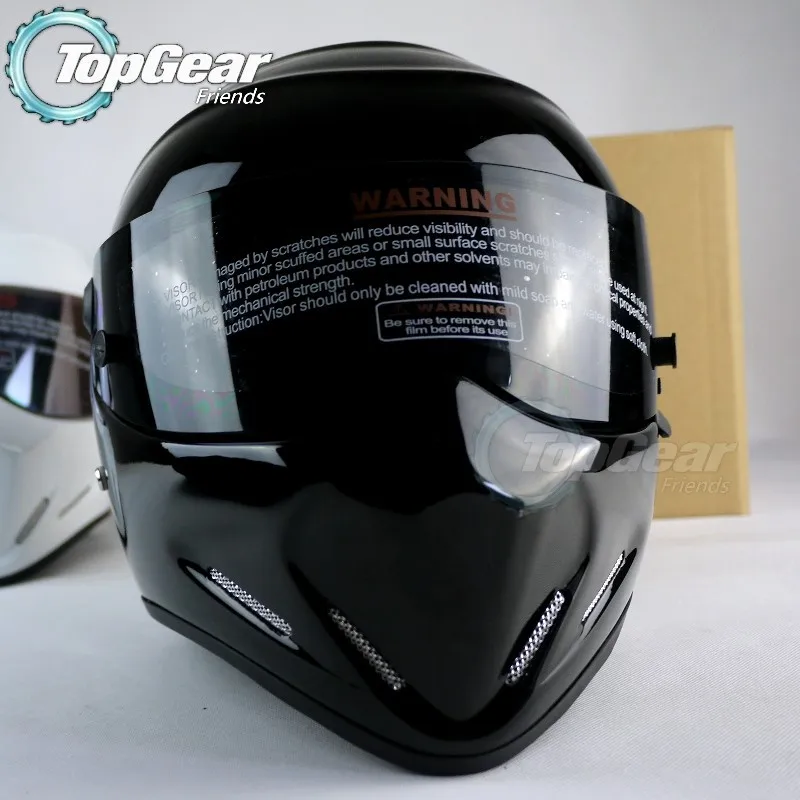 For TopGear The STIG Helmet  TG Collectable  as SIMPSON Pig  Motorcycle Helmet  Black Stig's Black Helmet with Black Visor 006
