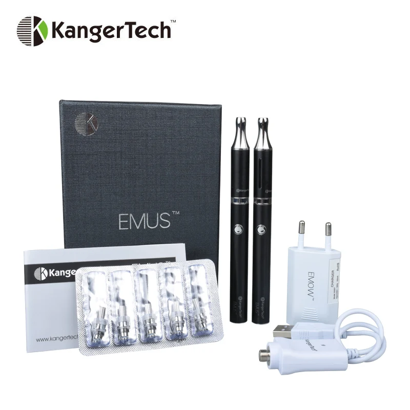 

100% original Kangertech EMUS kits with 5 Pcs 1.8 ohm dual coil with Two electronic cigarette evaporator portable vape pen