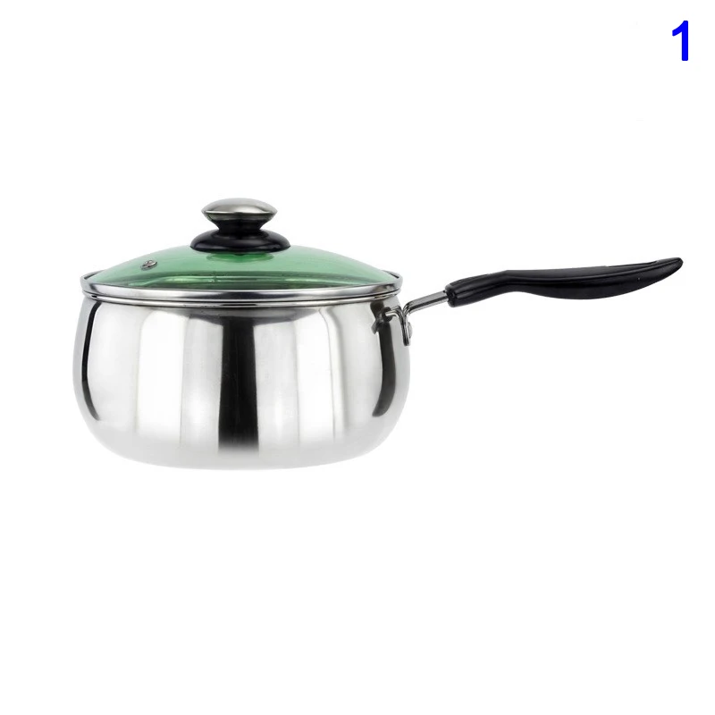 

1 Pcs Stainless Steel Cook Pot Stockpot with Lid Milk Saucepan Cookware Store