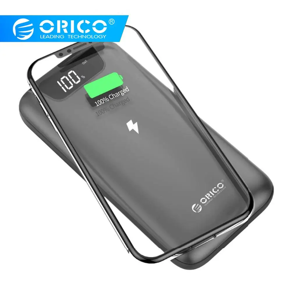 ORICO 10000mAh Drahtlose Ladegerät 2A Dual USB Power Bank Für iPhone X 8 Samsung S9 Batterie Ladege