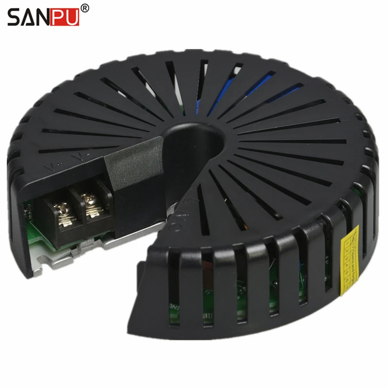 

SANPU 12V 150W DC Power Supply Unit 12A LED Driver 12VDC AC-DC Lighting Transformer Round Slim Black Aluminum Thin for LEDs 12 V