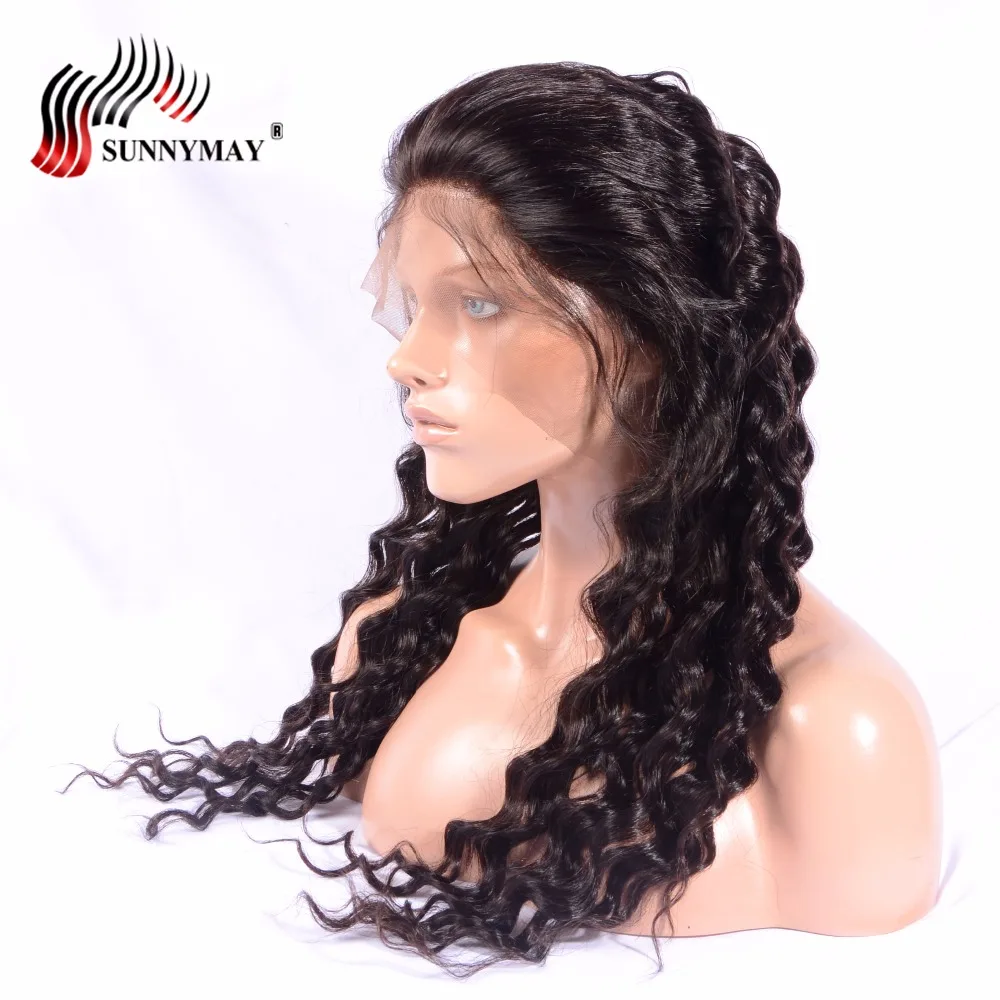 Suunymay Pre Plucked 360 Lace Frontal Loose Deep Wave Brazilian Virgin Human Hair Lace Frontal Closure With Baby Hair