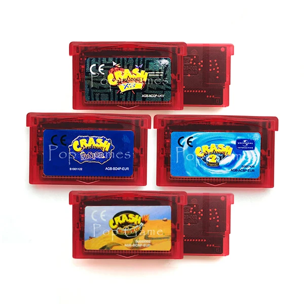 

Crash Bandicoot Series N-Tranced Fusion XS Nitro Kart 32 Bit Video Game Cartridge Console Card Handheld Player EU Version