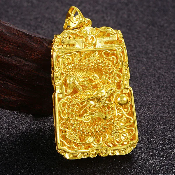 Вьетнамские аллювиальные золотые талисманы Будда Дизайн Большие Квадратные Подвески в виде дракона для изготовления ювелирных изделий - Окраска металла: 5