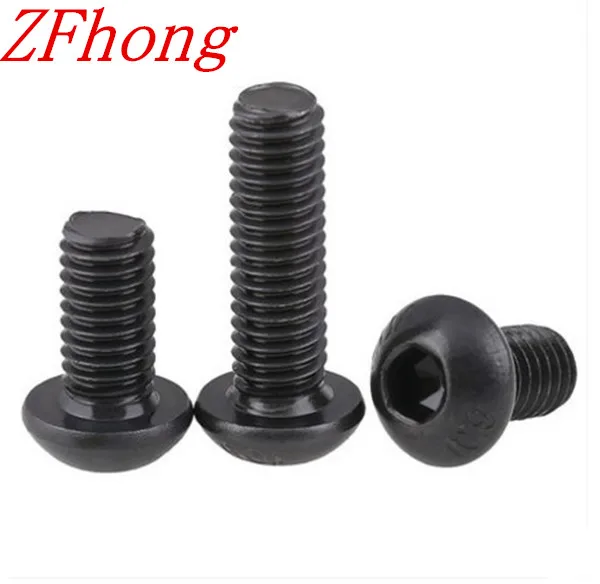 

100pcs Grade10.9 iso7380 M2.5*3/4/5/6/8/10/12/14/16/18/20 2.5mm Hex Socket Button Head Screws steel with black