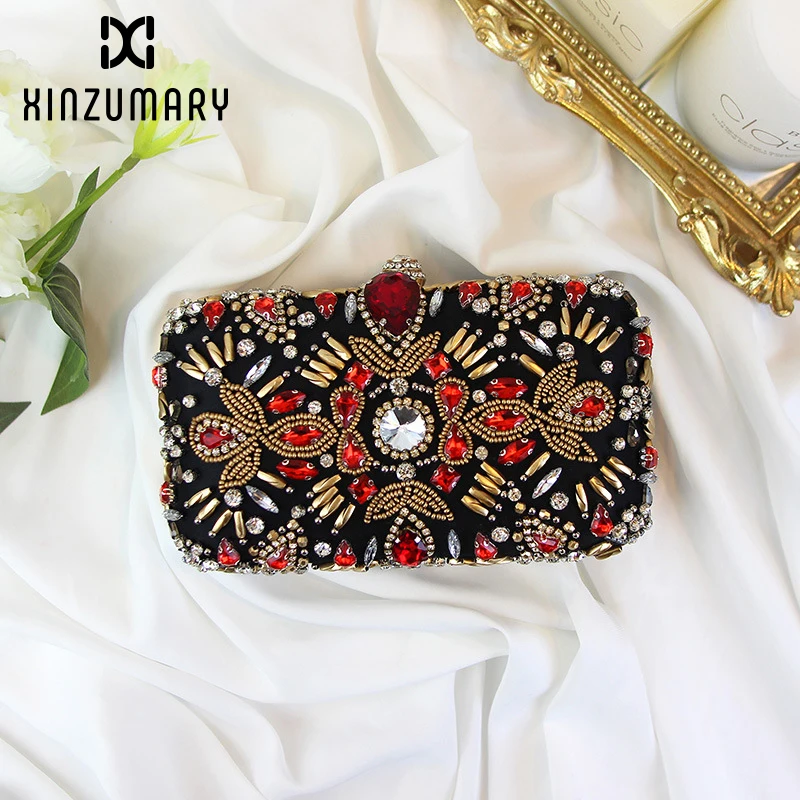 

Luxury Clutch chain bag women wedding diamond crystal Beading designer purse cell phone pocket wallet Party Female Clutch Bags