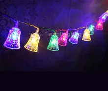8M 50 LED small bell string light Wedding party decoration Christmas for home Battery Operated Garland Xmas decorative lights