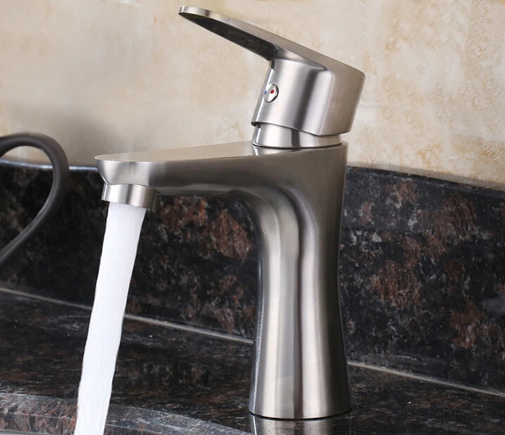 

SUS304 Stainless Steel Brushed Nickel Basin and Vessel Sink Faucet Mixer Tap