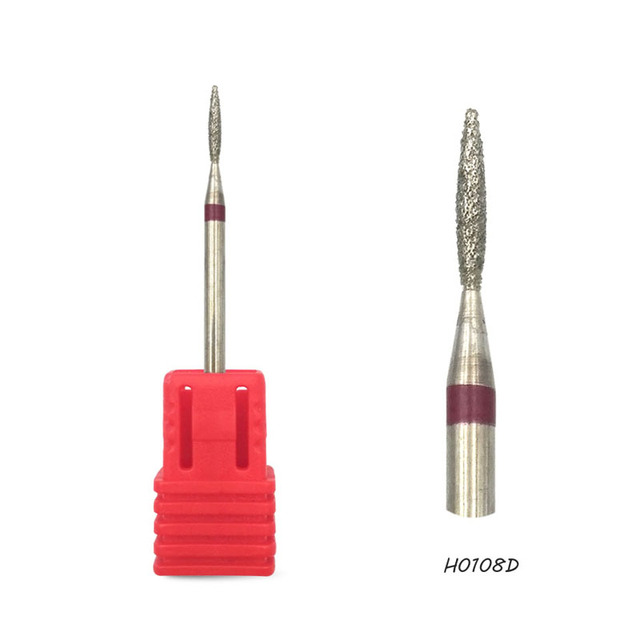 Spear Diamond Nail Drill Bit 3/32" Rotary Burr Manicure Cutters Tools Electric Drill Accessories Nail Mills-GD0208D