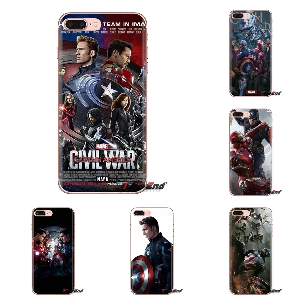 TPU Transparent Bag Case Captain America Civil War For Huawei Nova 2 3 2i 3i Y6 Y7 Y9 Prime Pro GR3 GR5 2017 2018 2019 Y5II Y6II |