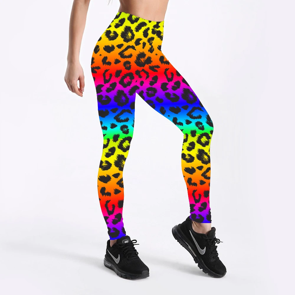 

Glam city Women Ombre Leopard Printing Leggings Digital Printed Fitness Gradient Pants Trousers Stretchy Pants Plus Size