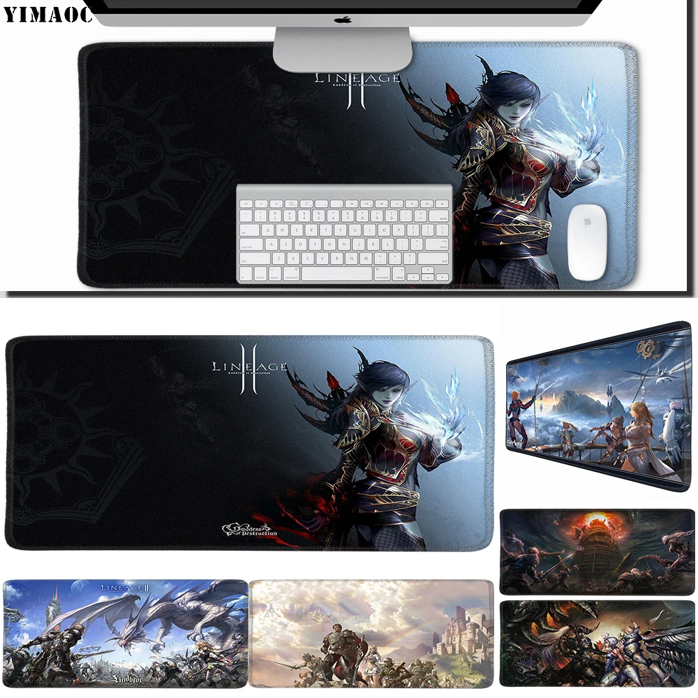 YIMAOC 30*70 cm Large Mouse Pad Gamer Mousepad Rubber Gaming Desk Mat with Locking Edge Lineage 2 | Компьютеры и офис