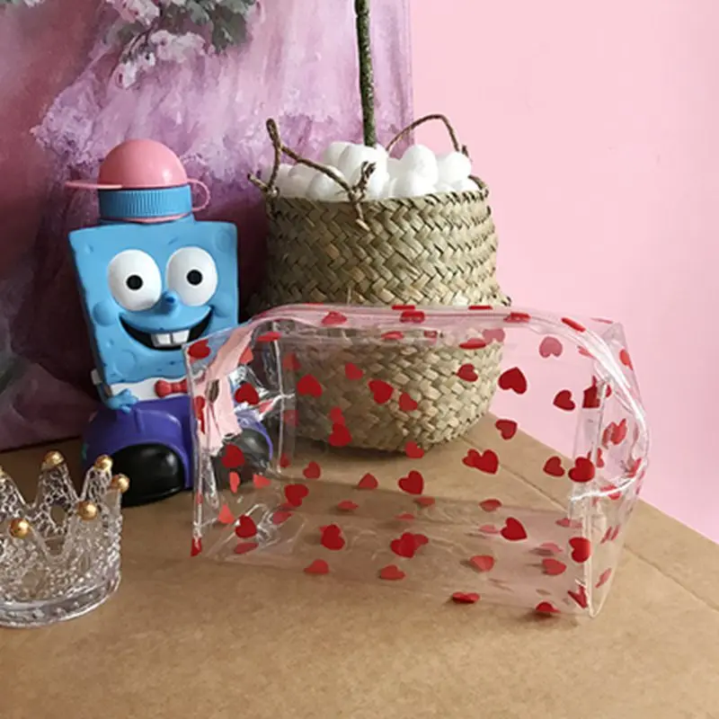Прозрачная женская косметичка с милым рисунком из мультфильма, косметичка из ПВХ на молнии, косметичка для путешествий, органайзер для туалетных принадлежностей, красивый чехол-держатель - Цвет: 3