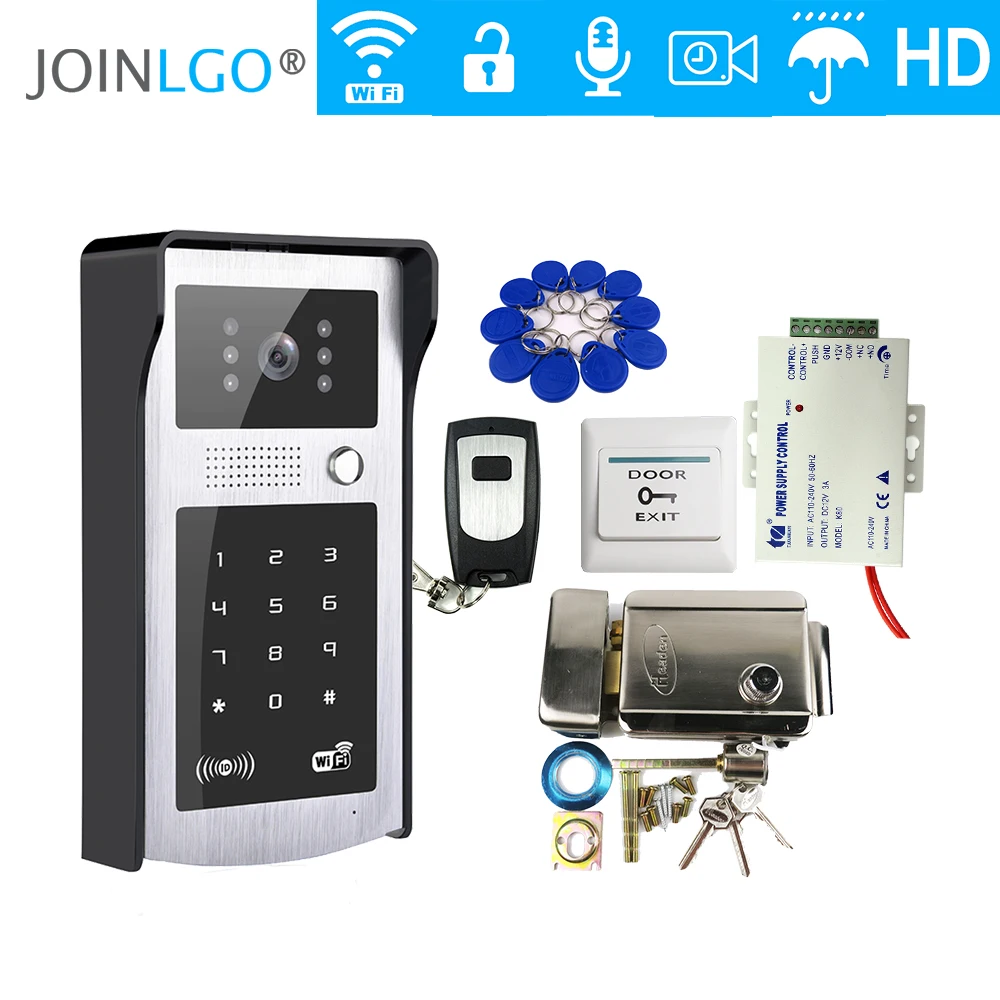 Бесплатная доставка RFID код клавиатуры Wifi 720 P HD видео домофон наружный звонок для