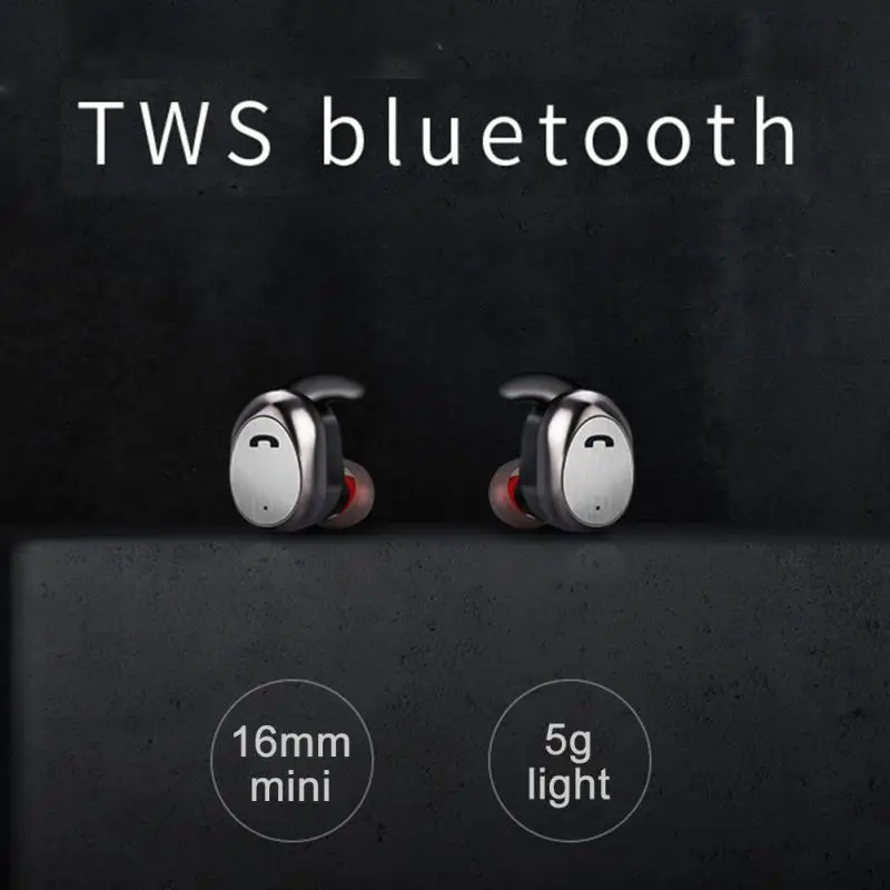 M9 TWS True Wireless Earbuds Micro Earpiece Mini Twins Headset Stereo Ear Bluetooth Earphone Headphones with Box #1115