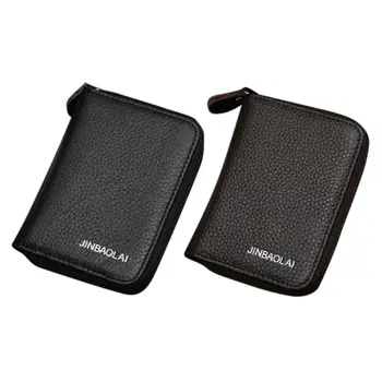 

Fashion Men Leather Mini Coin Change Purse Wallet Small Credit Card Holder Pouch Zipper Bag
