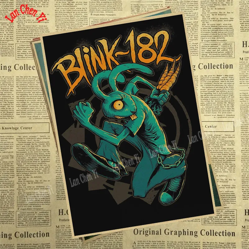 Blink 182 Рок Группа Музыка крафт бумага античный плакат высокого качества печать рисунок ядро декоративная живопись