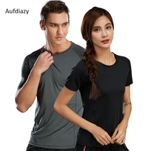 Aufdiazy Спорт на открытом воздухе Для женщин Для мужчин летние шорты Quik Dry Пеший Туризм футболка рукав Фитнес Бег Йога треккинг спортивная футболка, OM001