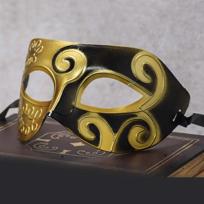 Halloween Creative Adults Half Face Mask Plastic Splice Color Carved