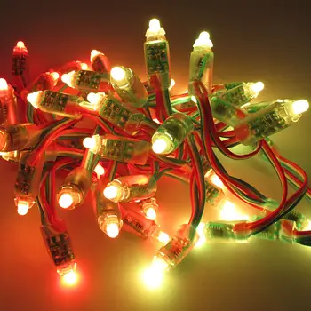 

5V 9mm led pixel WS2811 UCS1903 SM16703 rgb led module light module led lights digital 50LEDs/string Round Shape Waterproof IP68