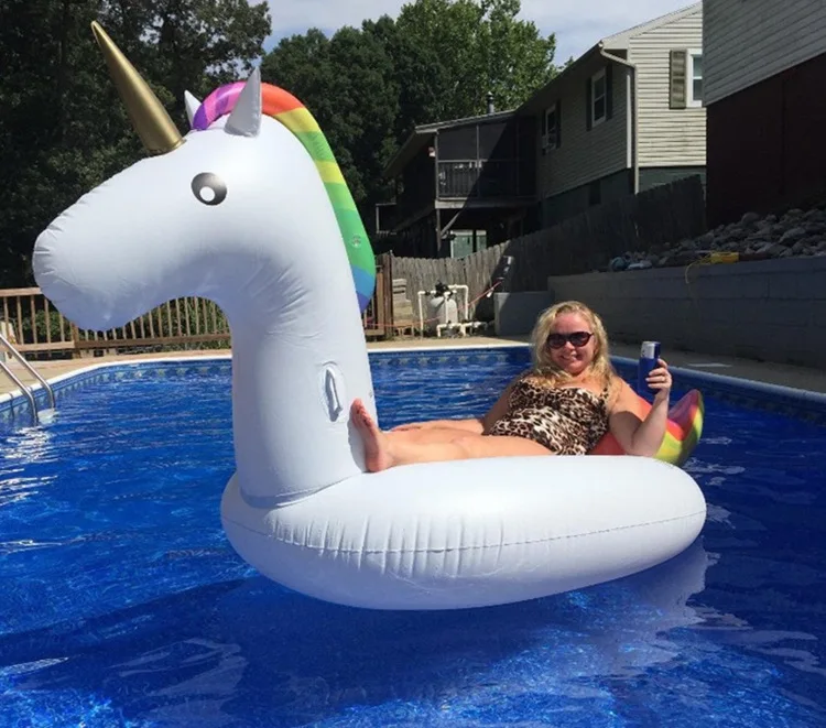 Unicorn inflatable mount adult floating row chair large 275cm swimming ring tube (14)