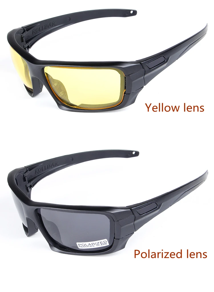 Поляризованные солнцезащитные очки с 4 линзами, защита от уф400 лучей, военные очки TR90, мужские армейские очки Google, пуленепробиваемые велосипедные очки