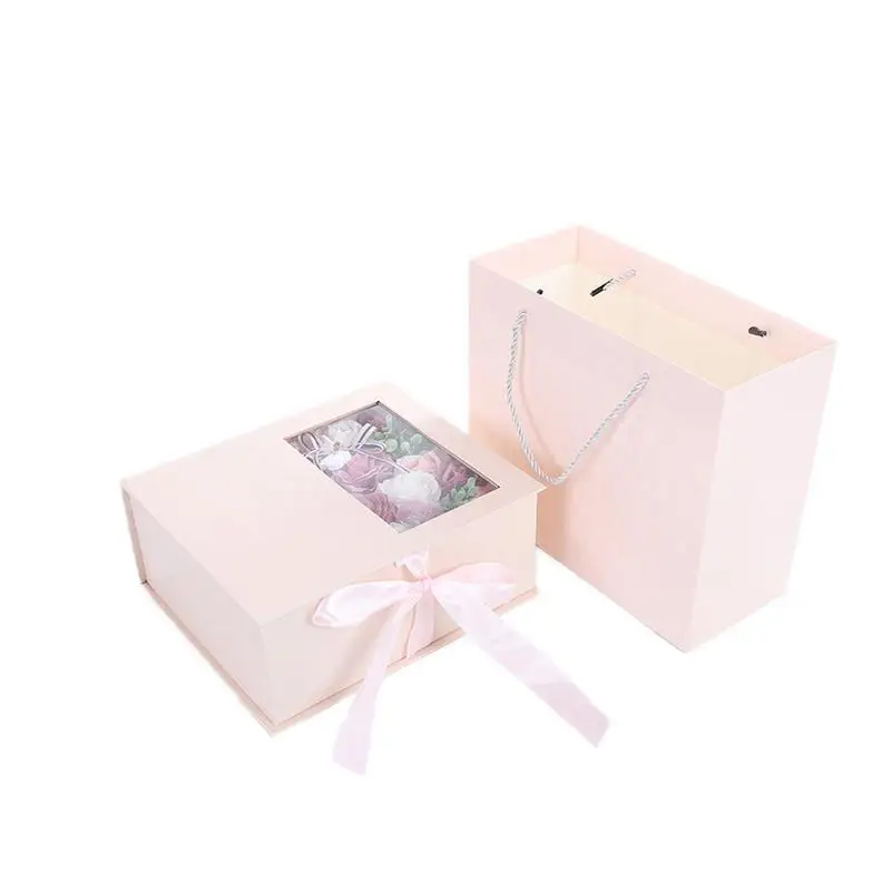 Креативная винтажная Свадебная подарочная коробка для конфет, бумажная сумка, сумка для торта, подарочная упаковка для печенья, пищевая упаковка, ручные сумки, сумка для покупок - Цвет: Pink
