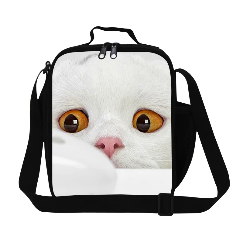Dispalang Zoo Animal милые сумки для ланча для женщин с принтом кота, изолированный охладитель для обеда, модные сумки для еды для подростков - Цвет: Небесно-голубой