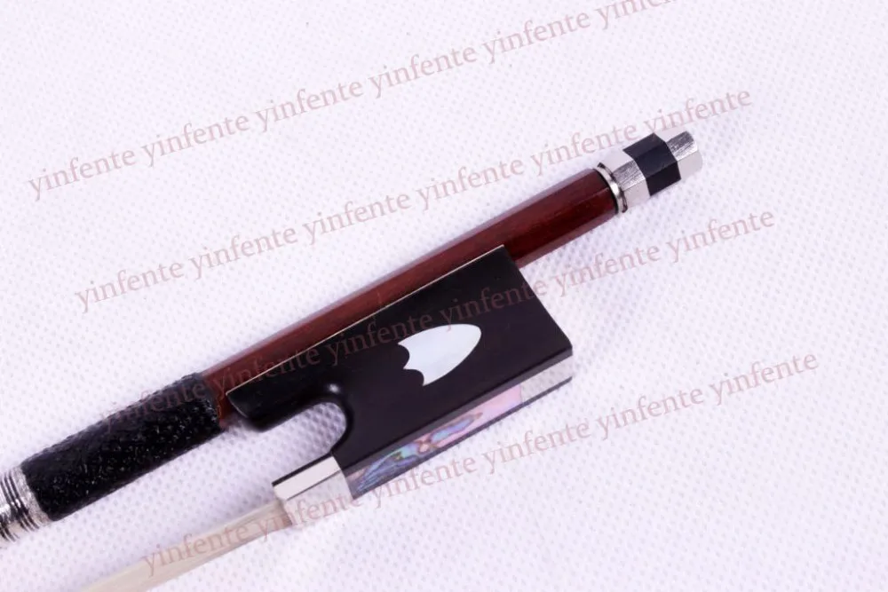 

Violin Bow Shield shape Shell inlay SnakeWood Silver Color Bow string