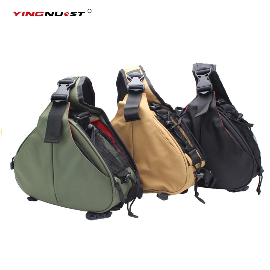 

Sling Shoulder Camera Bag Soft Case Triangle Digital Photo Messenger With Tripod Bind Belt For Canon For Nikon For Sony DSLR