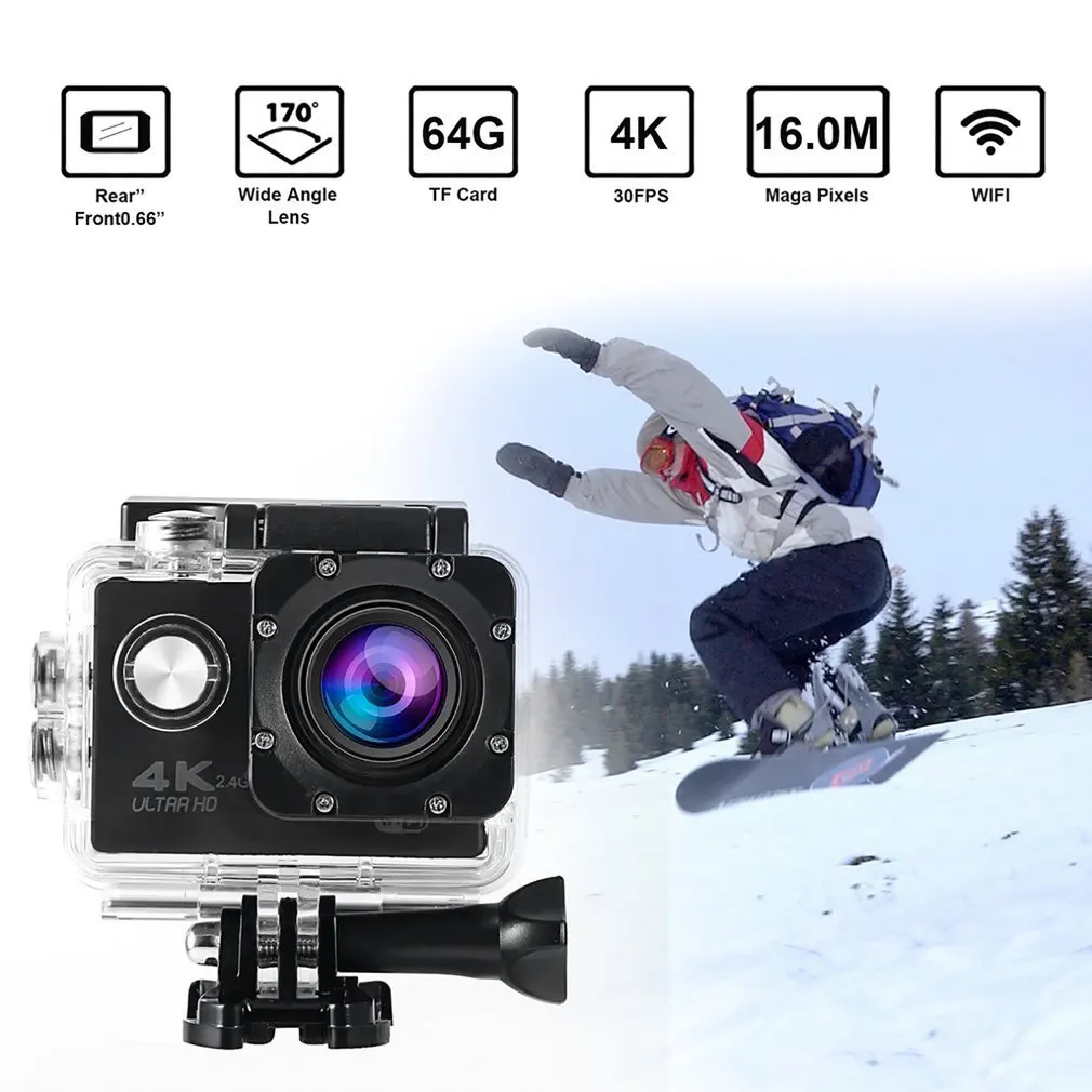 

F60R Outdoor Sports Camera With Remote Control WiFi Waterproof Photo Shooting Video Recording For Aerial and Diving Riding