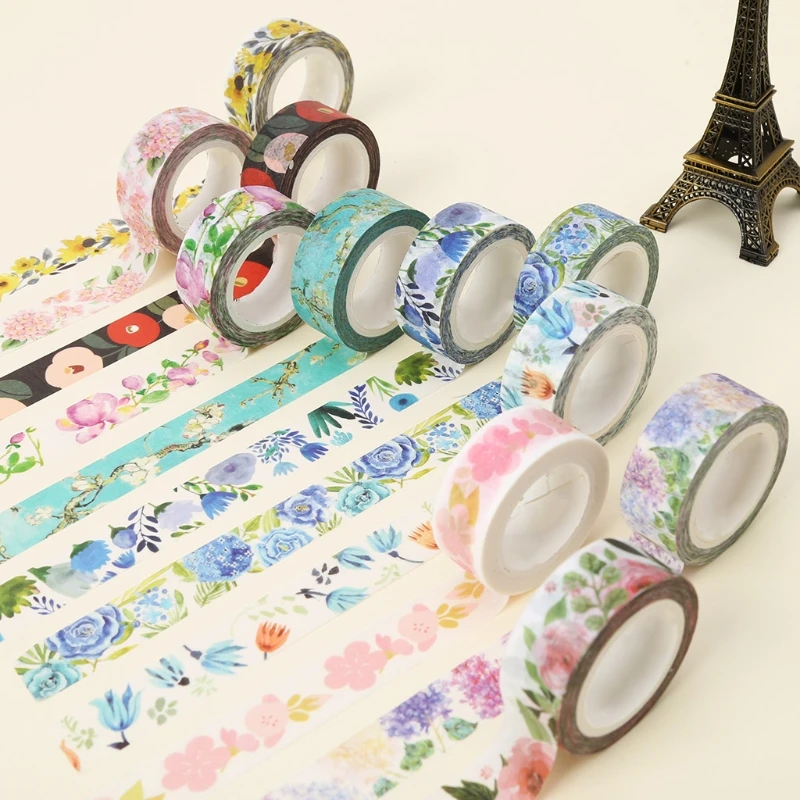 

OOTDTY 7m Masking Tape Cute Plants Flowers Adhesive Washi Tape DIY Decorative Masking Tape Scrapbooking