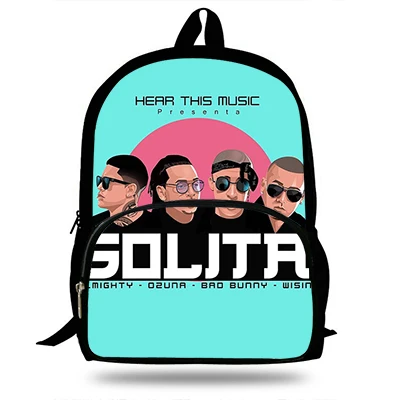 Новый дизайнер Bad Bunny Maluma Ozuna Поп хип-хоп рэппер детские школьные сумки Прохладный высокий студент Мальчики ноутбук рюкзак дети Bookbag