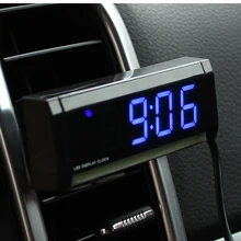 Автомобильные часы, украшение, светящийся электронный дисплей, экран, измеритель времени, часы, авто интерьер, орнамент, флуоресцентные часы, аксессуары