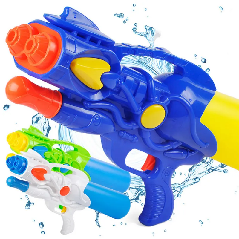 Лидер продаж водяной пистолет Пластик двойной отверстие сопла тяги водяной пистолет проливной дождь брызги Blaster шутер пистолет с длинным позвонил игрушка водяной пистолет игрушки