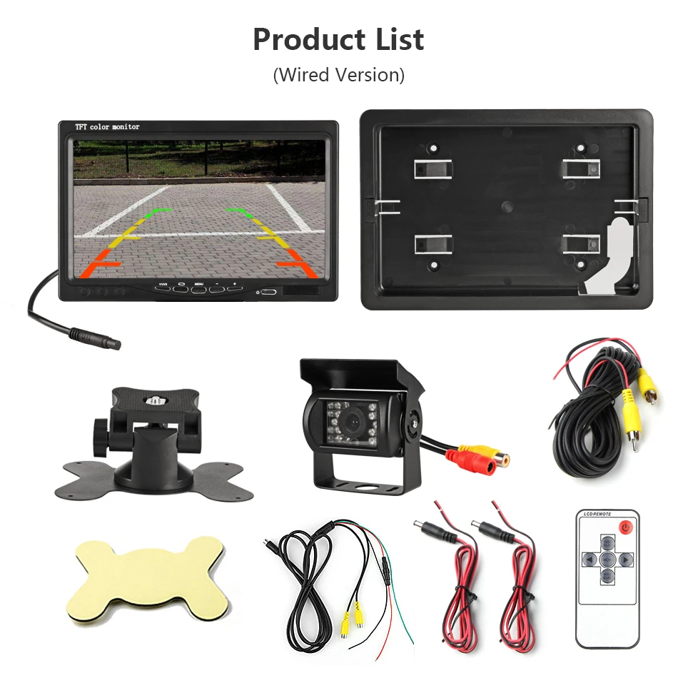 Jansite " TFT lcd Автомобильный монитор Беспроводная Проводная камера s камера заднего вида парковочная система для автомобиля заднего вида Мониторы дистанционное управление