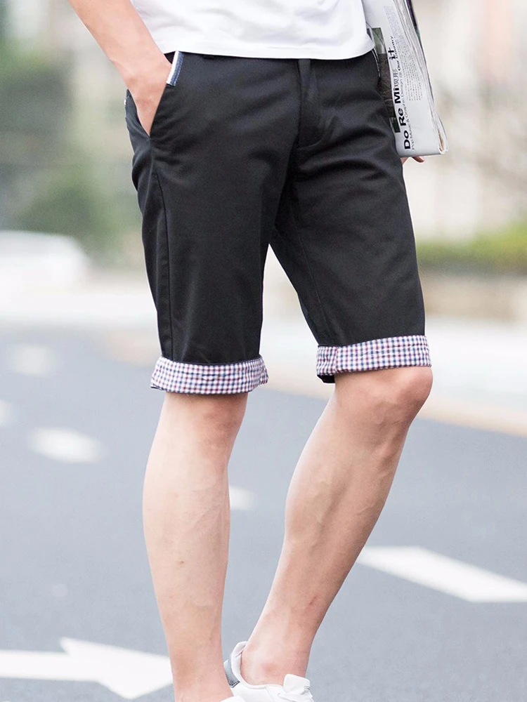 New Arrived Casual Shorts Men Plaid Hem Cotton Short Pants Fashion Streetwear Mens Shorts Bermuda Homme Short Pantalon Court A22 New Arrived Casual Shorts Men Plaid Hem Cotton Short Pants Fashion Streetwear Mens Shorts Bermuda Homme Short Pantalon Court A22
