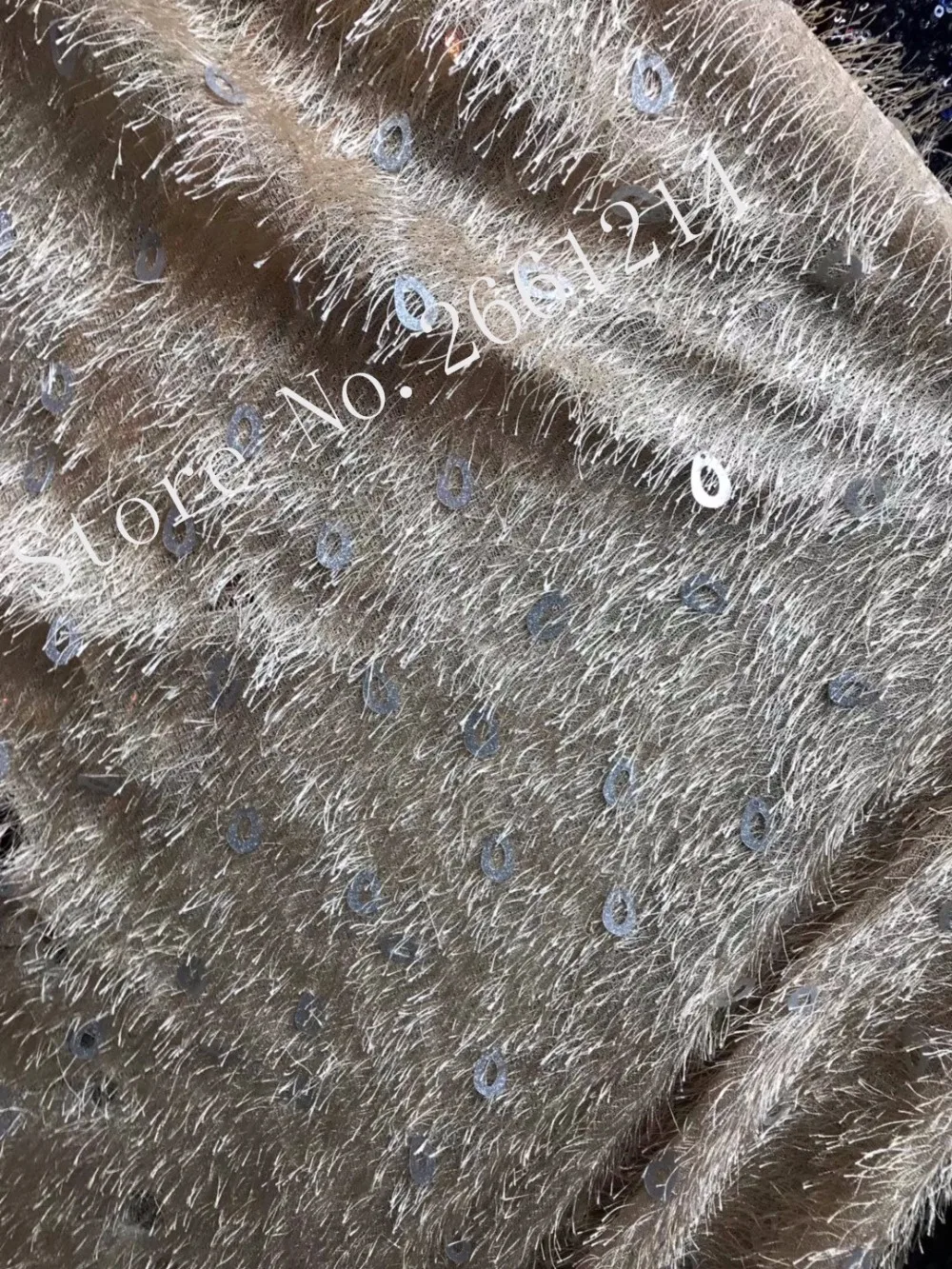 French net lace BZL-1194 with sequins tulle lace fabric for bridal embroidered lace fabric