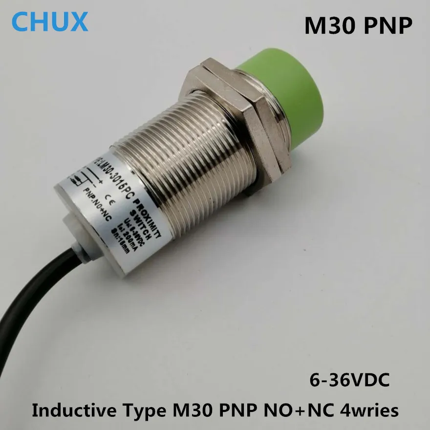 

Proximity Sensor Switch Inductive Cylinder type M30 PNP NO+NC DC 6-36V 4 wires, Motion Sensor Detect Distance 15mm
