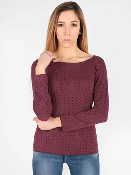 

O-neck polka dot floral long sleeve bottoming shirt top woman