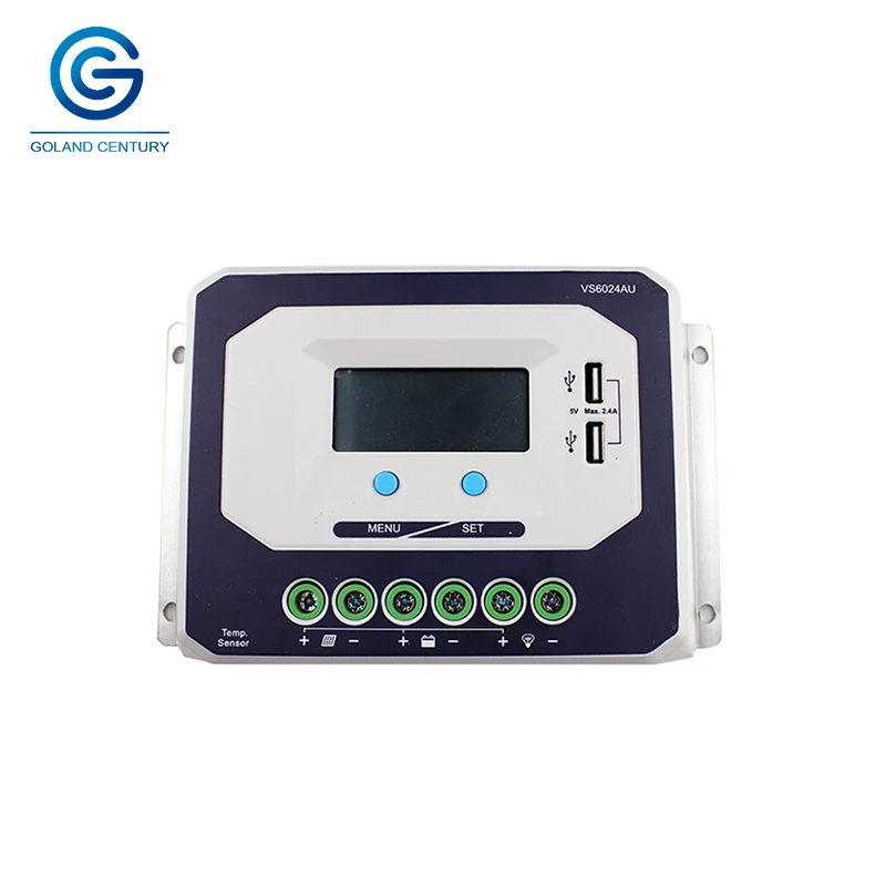 

Brand New VS6024AU CE ROHS LCD 60A AMP 12V 24V Volt PWM Solar Battery Charge Controller with LCD Display 5V DC Output USB Port