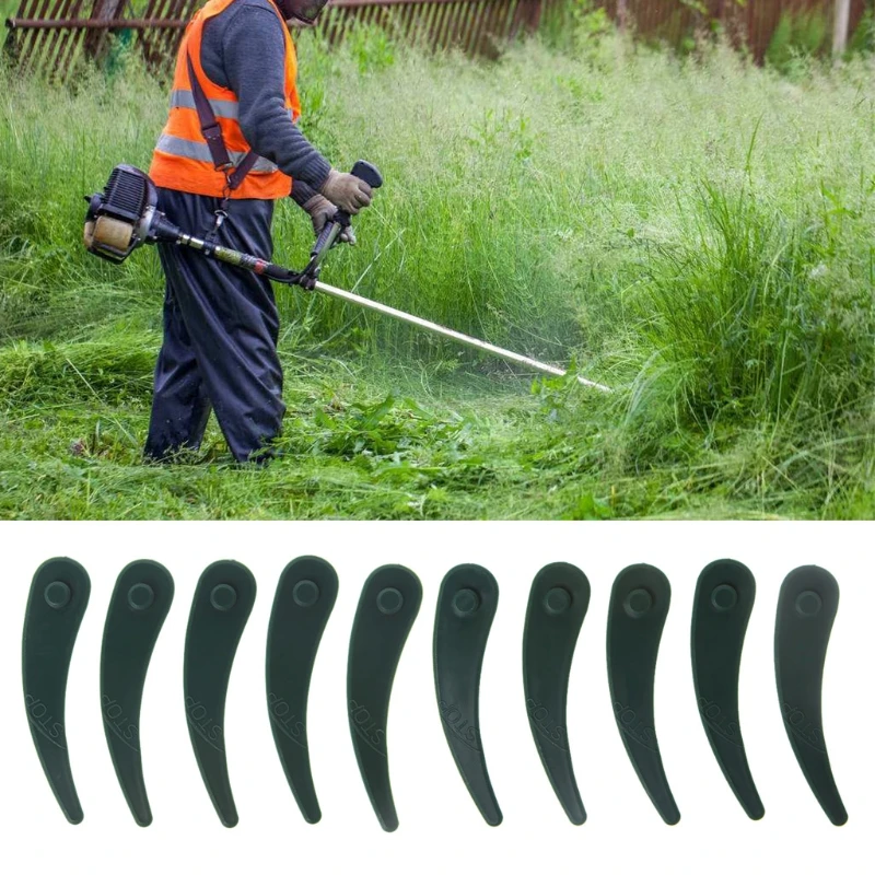 

10Pcs Lawn Mower Plastic Blade Grass Strimmer Trimmer For Bosch Replacement Part