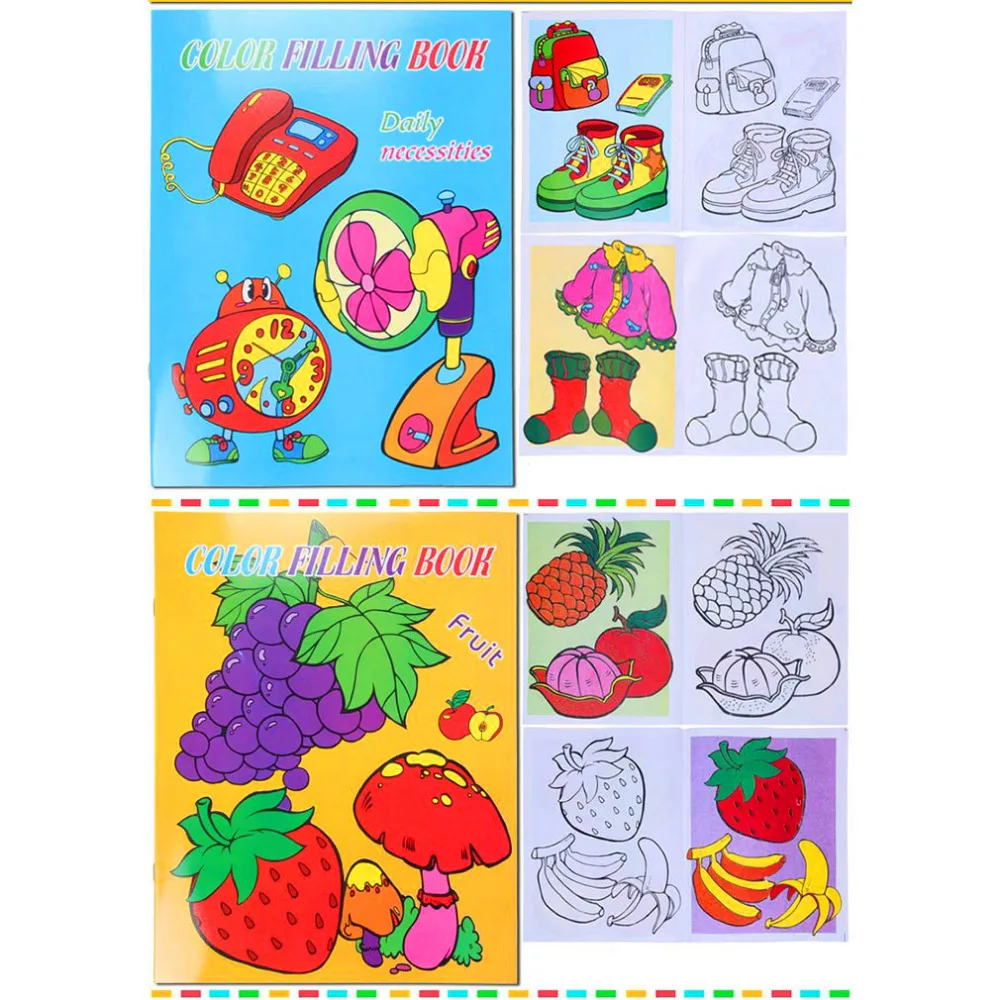 paint learning notebook paper painting learning education toys animal friut coloring notebook for kids - Kids Paint Book paint learning notebook paper painting learning education toys animal friut coloring notebook for kids - Kids Paint Book
