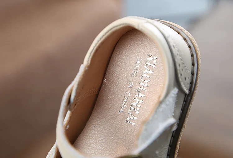 Обувь из натуральной кожи в британском стиле; мягкая дышащая обувь с закрытым носком; кожаная обувь для маленьких девочек; детская обувь для От 1 до 5 лет