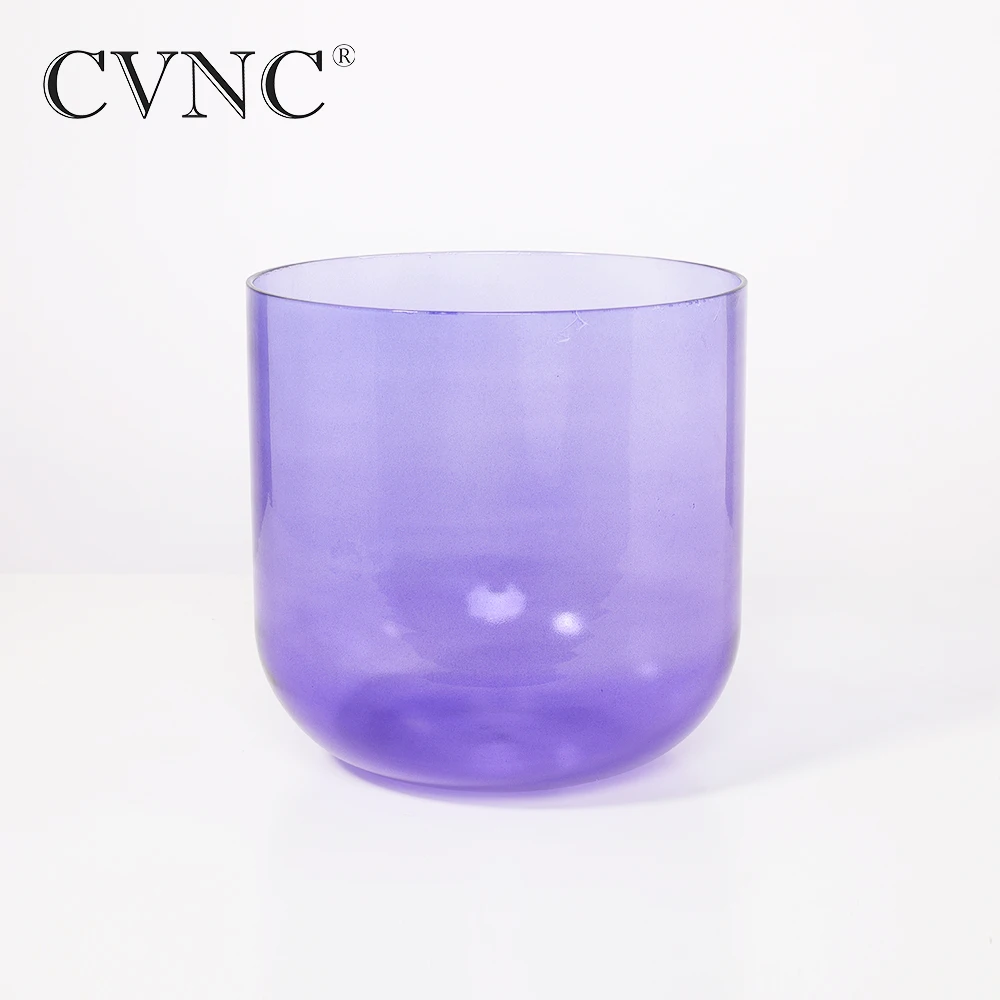 

CVNC 6'' or 7" Violet Colored Clear Note B Crown Chakra Quartz Crystal Singing Bowl With Free Mallet and O-Ring Gift