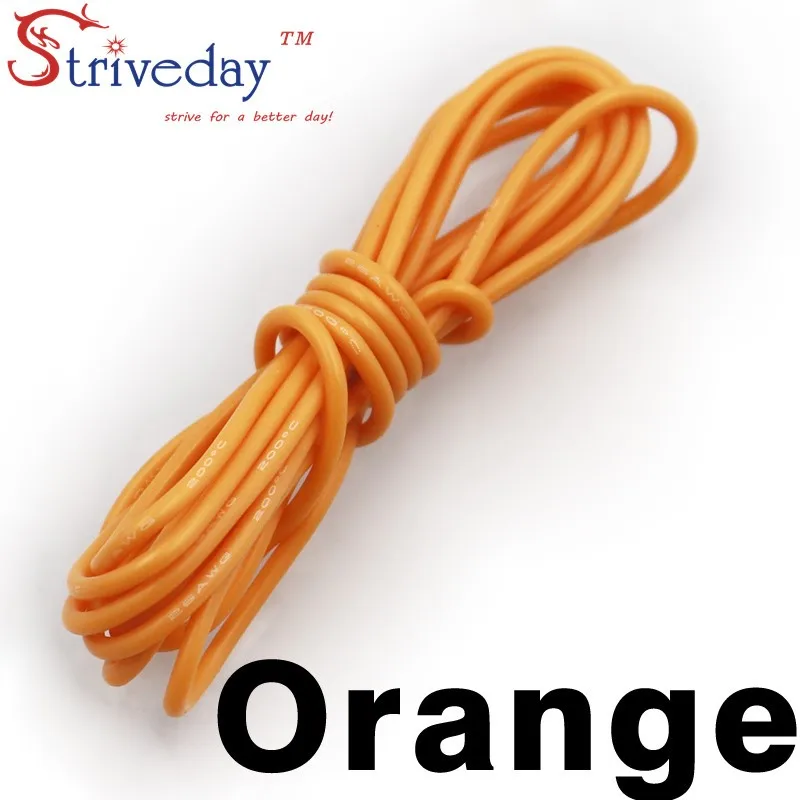 1 м 3.28ft 28AWG гибкий силиконовый резиновый провод луженая медная линия DIY с 10 цветов для выбора от - Цвет: Orange